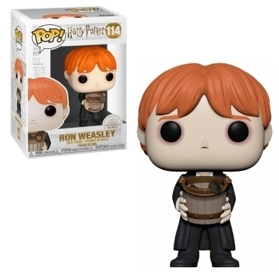 Funko pop harry potter ron vomitando en un cubo