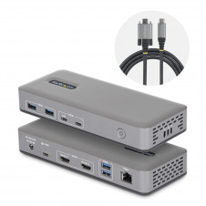 StarTech.com Docking Station USB-C de 2 Monitores HDMI - 4K 60Hz - Red Ethernet de 1Gbps - Dock Multipantalla - PD de 100W para Carga de Portátiles -