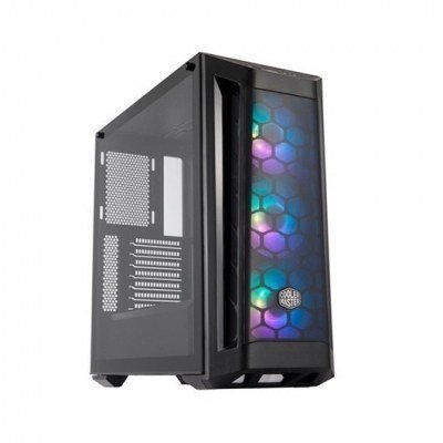 Caja ordenador gaming e - atx coolermaster masterbox mb511 argb negro cristal templado - 3xven 120mm argb con controlador