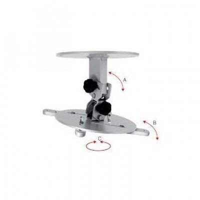 SOPORTE TECHO PARA PROYECTOR OMB MONOPROJECTOR ORIENTABLE +-30º GIRO 360º MAX 15KG COLOR PLATA