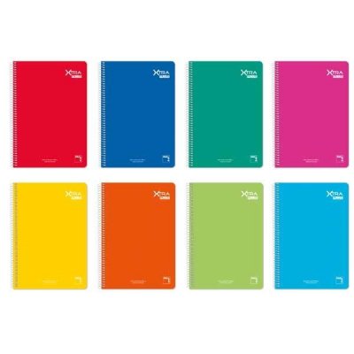 PACSA Cuaderno Xtra Plus tapa contracolada 80h 90g cuadricula 4x4 folio colores surtidos