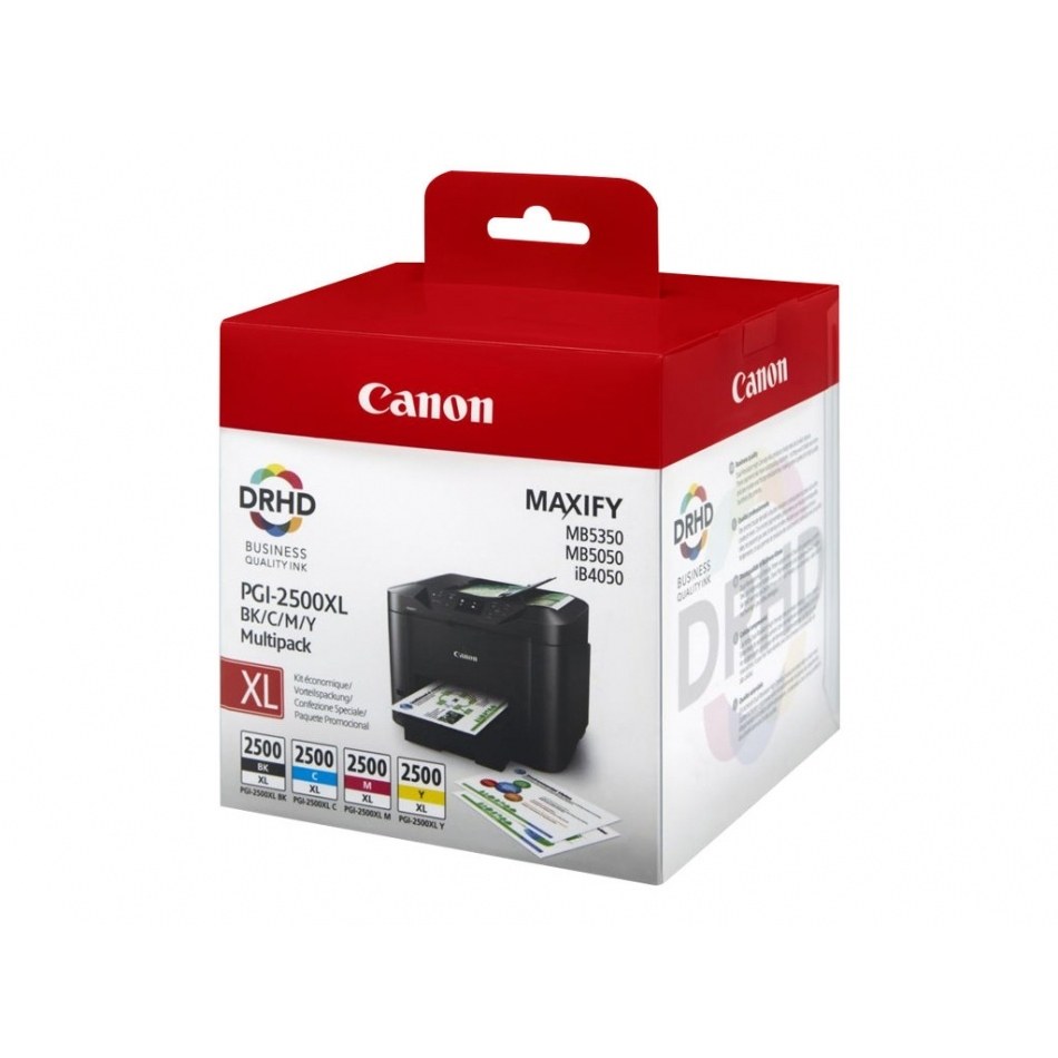 Canon PGI2500XL Pack de 4 Cartuchos de Tinta Originales - 9254B004/9254B010