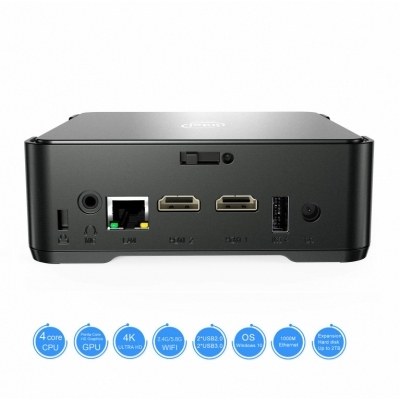 Mini ordenador leotec sx2 j3455 4gb 64gb rj45 x2hdmi usb3.0 wifi no hdd win 10 preinstalado - licencia de activacion no incluida