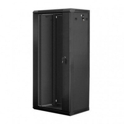 ARMARIO MURAL LANBERG WF01-6627-10B NEGRO - 19/48.26CM - 27U - IP20 - 600X600X1304mm - HASTA 60KG DE CARGA - ACCESORIOS MONTAJE