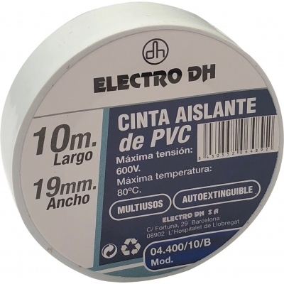 Cinta Aislante PVC 19mmX10m BLANCA DH