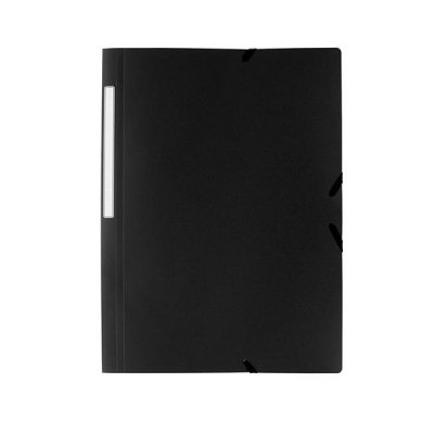 GRAFOPLAS Carpeta gomas y 3 solapas Poligraf PP folio negro