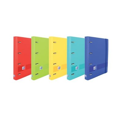 OXFORD CARPETA EUROPEANBINDER LIVE GO 4 ANILLAS 25MM CUADRICULA 5X5 A4+ COLORES VIVOS