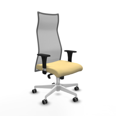Albacete malla sincro malla gris similpiel crema brazos 1D base blanca ruedas 65mm engomadas