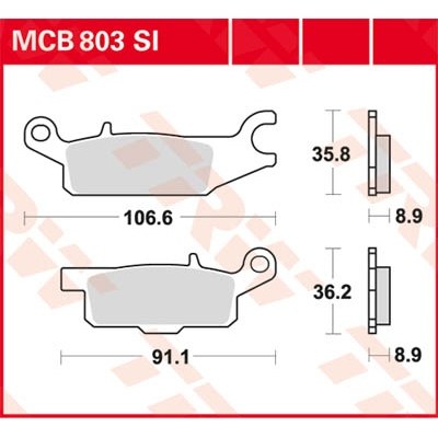Pastillas de freno sinterizadas offroad serie SI TRW MCB803SI