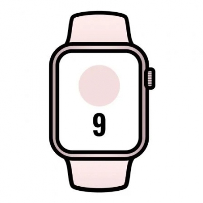 Apple Watch Series 9/ GPS/ 41mm/ Caja de Aluminio Rosa/ Correa Deportiva Rosa Claro M/L