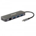 HUB USB-C D-LINK DUB-2334 A 3xUSB3.0 1xUSB-C PD 60W) 1xGb RJ45