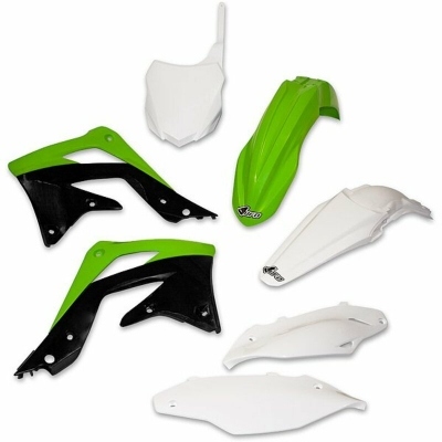 UFO Plastic Kit OEM Color Green/White/Black Kawasaki KX86 KAKIT220@999