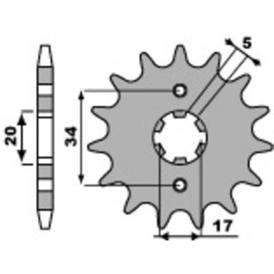 PBR Steel Standard Front Sprocket 2037 - 428 2037.14.18NC