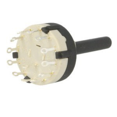 Conmutador Rotativo 1 Cto. 12 Posiciones 1A/30Vdc Eje de 6mm