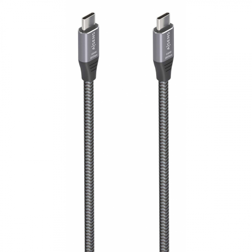 AISENS - CABLE USB 3.2 GEN2x2 ALUMINIO 20GBPS 8K@30HZ 5A 100W E-MARK, TIPO USB-C/M-USB-C/M, GRIS, 3.0M