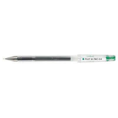 Pilot Boligrafo de Gel G-Tec C4 - Extra Fino - Recargable - Punta de Bola 0.4mm - Trazo 0.2mm - Color Verde