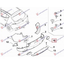 MOLDURA LATERAL INFERIOR PARA PARACHOQUE TRASERO(O)