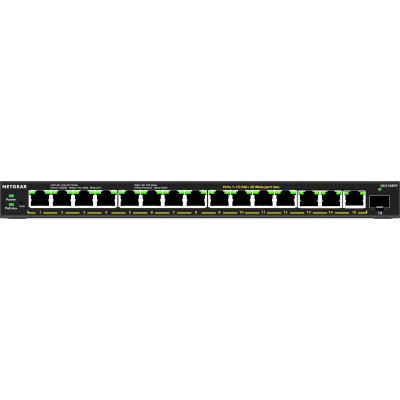 16-Port High-Power PoE+ Gigabit Ethernet Plus Switch (231W) with 1 SFP port (GS316EPP) Gestionado Gigabit Ethernet (10/100/1000) Energía sobre Ethernet (PoE) Negro