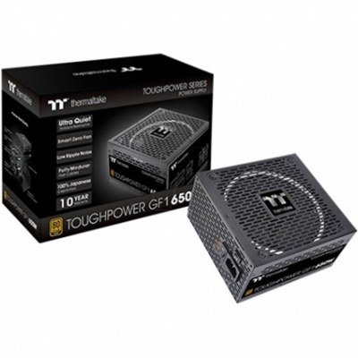 Fuente de alimentacion atx 650w thermaltake gf1 toughpower negro 80+ gold - full modular - ventilador 140mm