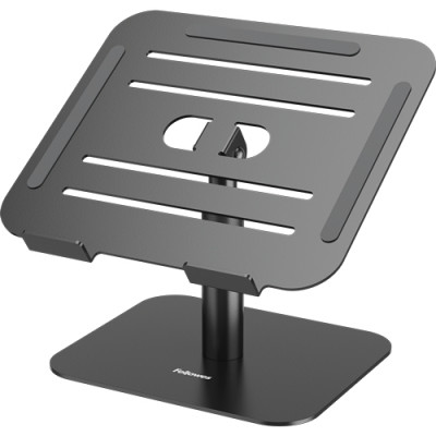 Fellowes Alumia Elevador para Portatil de Sobremesa hasta 15 - Ajustes de Altura entre15 y 30cm - Plataforma con Inclinacion Ajustable - Fabricado en Aluminio - Color Negro