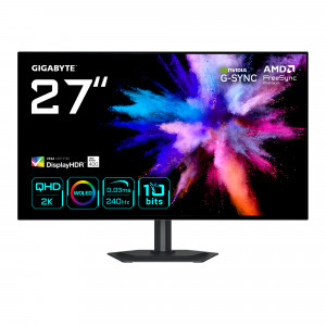 GO27Q24G Monitor Gaming OLED 27 2K QHD - 2560 x 1440, 240Hz, 0.03ms, 275 cd/m², FreeSync Premium, G-Sync Compatible, HDMI 2.1, DisplayPort 1.4