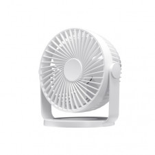 Miniventilador Sobremesa Bretaña Blanco 5w 3+1velocidades Recargable Alimentacion Usb Orientable 5aspas 17x15x11,5cm