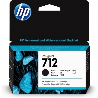 Cartucho tinta hp 712 - 3ed70a - 38 ml - t210 - t230 - t250 - t630 - t650 - negro