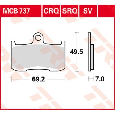 Pastillas de freno sinterizadas serie SV TRW MCB737SV