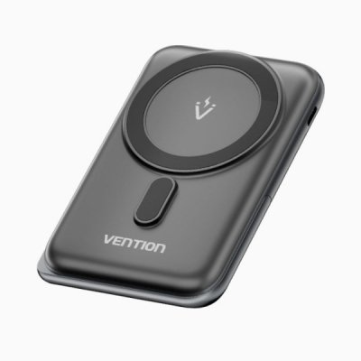 Vention PowerBank 1000mAh Magnetico Inalambrico - USB-C - Carga Rapida 20W - Color Negro