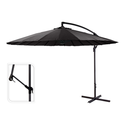 Parasol excéntrico ø300 cm altura maxima 3 m color: antracita
