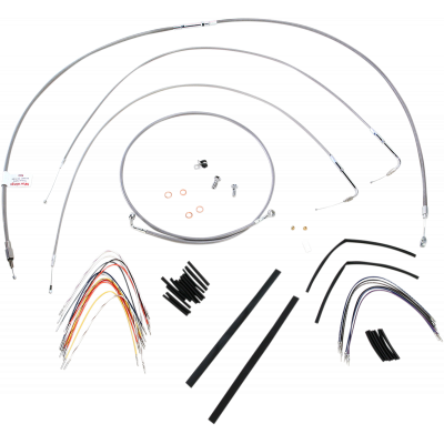 Kit completo de cable de manillar/línea de freno en acero inoxidable trenzado BURLY BRAND B30-1051