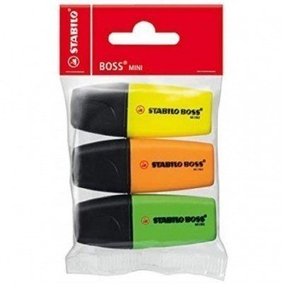 Marcadores Fluorescentes Stabilo Boss Mini Pop/ 3 unidades/ Colores Surtidos