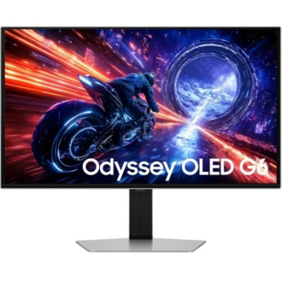 Monitor Gaming Samsung Odyssey OLED G6 G60SF S27FG604SU 27/ QHD/ 0.03ms/ 500Hz/ QD-OLED/ Regulable en altura/ Plata