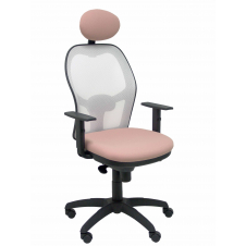 SILLA JORQUERA MALLA BLANCA CABECERO FIJO ASIENTO BALI ROSA ṔLIDO 15SBBALI710C