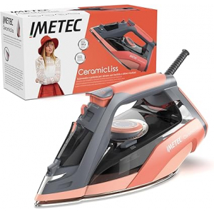 Plancha de ropa Imetec ECO CERAMIC LISS GV180, 2400W, suela cerámica, golpe de vapor 180 g/min