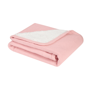 Manta de punto de algodón sherpa Dream Big Rosa