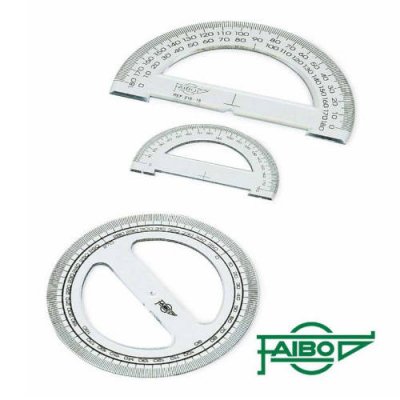 SEMICIRCULO TRANSPARENTE EN PLASTICO INYECTADO GRADUADO Y BISELADO 15 CM. FAIBO 216