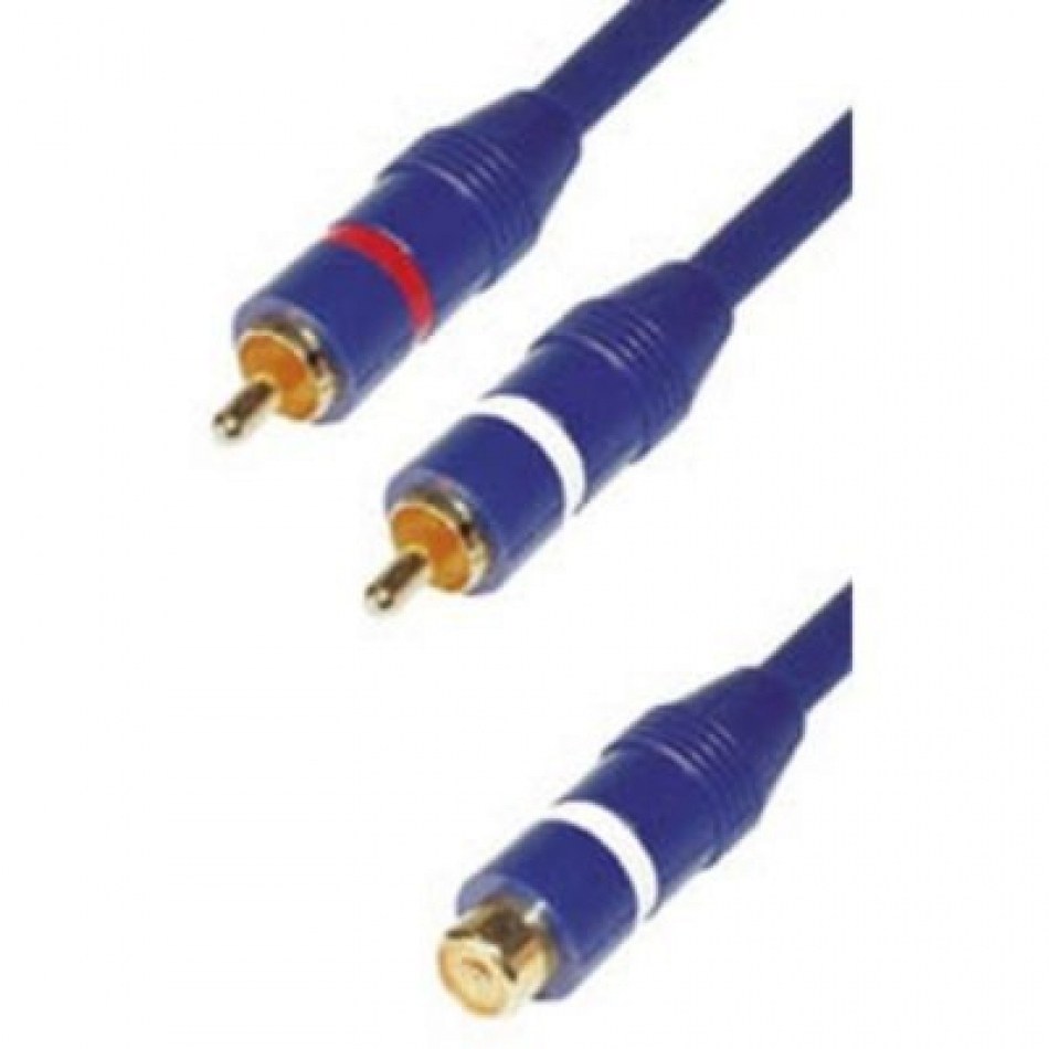 Cable RCA 2 Machos a 1 RCA Hembra 20cm