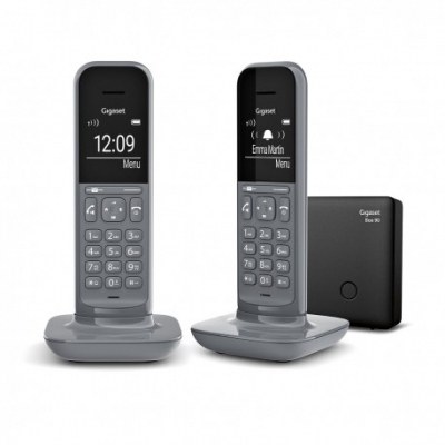 Gigaset CL390 Duo Telefono Inalambrico Dect - Pantalla en B/N - Control de Volumen - Color Gris
