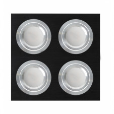 Plafon Foco Empotrar Negro/cromo 4xgu10 Incluida 24w 4000k 2400lm 17,5x17,5x2 Androide