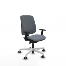 Piqueras y Crespo Alares tapizada traslack bali gris brazos 1D base blanca ruedas 65mm engomadas