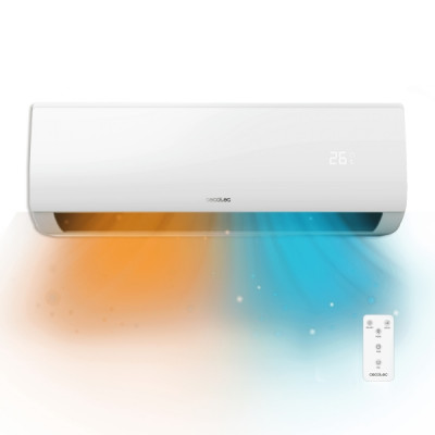 Cecotec AirClima 12000 Aire Acondicionado Split - 3000 Frigorias - Capacidad 12000 BTU - Bomba de Calor - Sistema Inverter - Pantalla LED - Mando a Distancia - 5 Modos - Filtro Lavable - Color Blanco