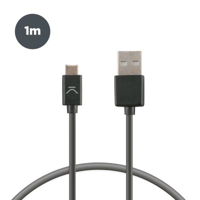 Cable de carga y datos USB-A a USB-C 12 W, 1 m, Negro