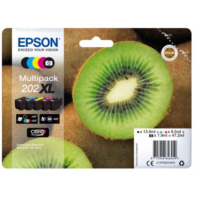 Cartucho de Tinta Original Epson nº202 XL Alta Capacidad Multipack/ Negro/ Negro Fotográfico/ Amarillo/ Cian/ Magenta