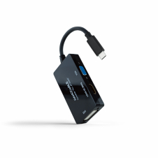 Nanocable 10.16.4301-ALL adaptador de cable de v?deo 0,2 m USB Tipo C DVI-D + VGA (D-Sub) + HDMI Negro