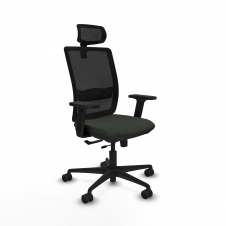 Piqueras y Crespo Haches traslack malla negra bali negro brazos 2D base nailon cabecero malla 2D ruedas 65mm nailon