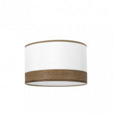 Pantalla Pie Salon Cloe E27 Blanca/madera-oscura 40dx40dx20h