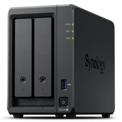 Servidor nas synology disk station ds725+ 4gb 2 bahias gigabit ethernet