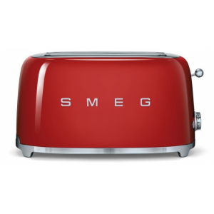 Tostador Smeg TSF02RDEU, 2 ranuras largas, 1500W, rojo