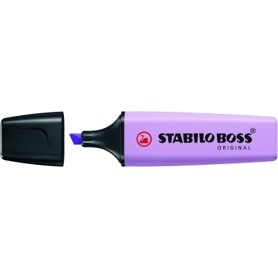 Stabilo Boss 70 Pastel Rotulador Marcador Fluorescente - Trazo entre 2 y 5mm - Recargable - Tinta con Base de Agua - Color Brisa Violeta